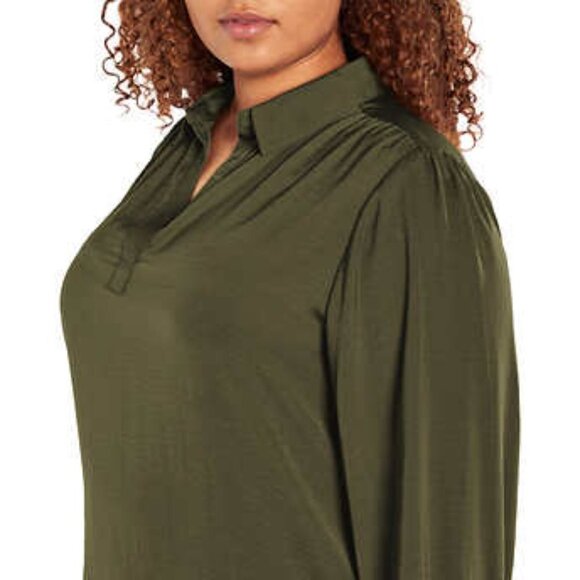 NWOT Banana Republic Satin Blouse | Green - Picture 4 of 7